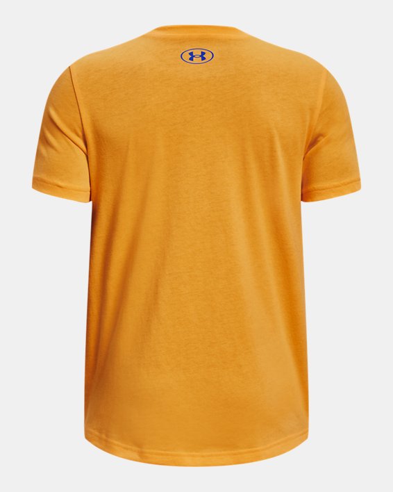 Boys' UA Sportstyle Logo Short Sleeve, Yellow, pdpMainDesktop image number 1